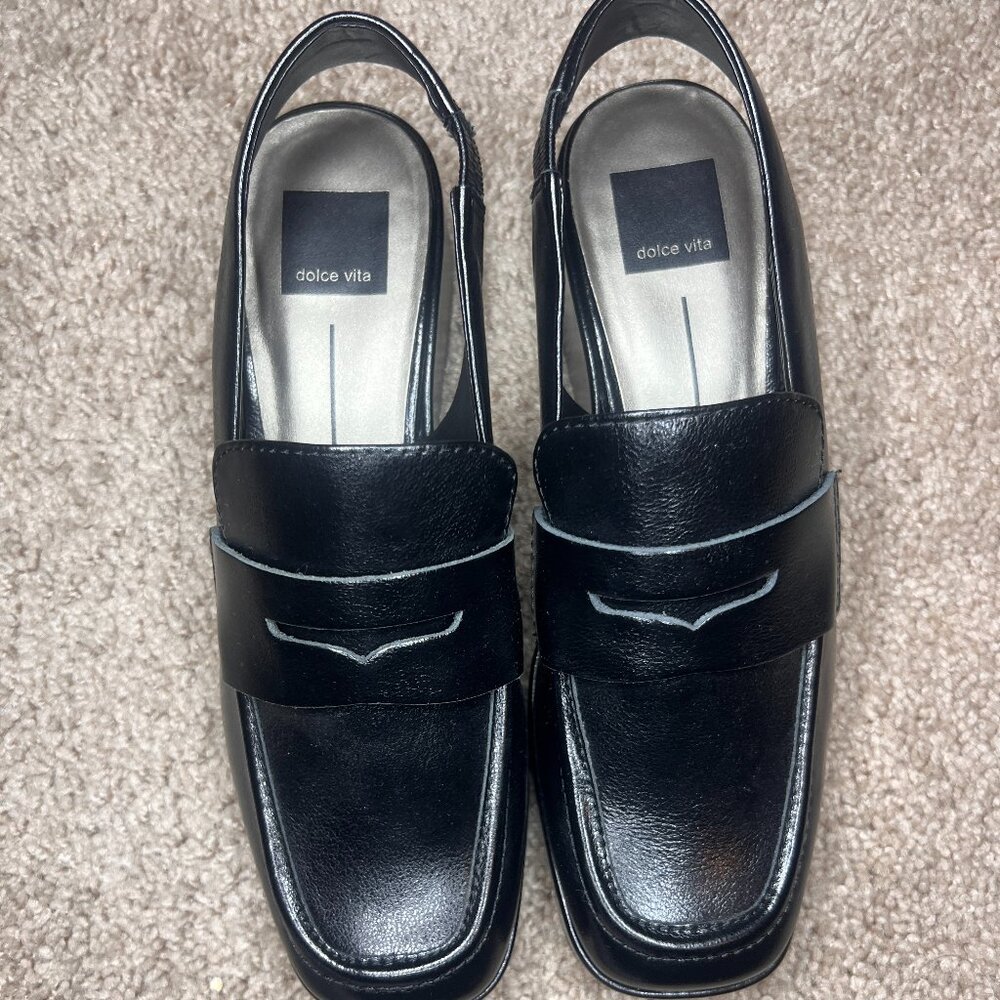 Dolce Vita Black Sling Back Loafers NEW no tag